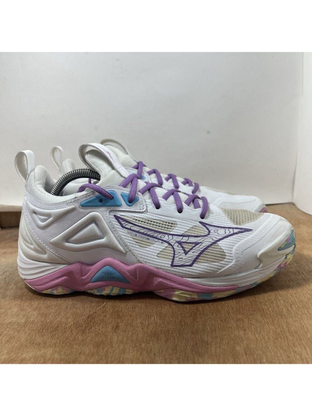 Mizuno Wave Momentum 3 Women's Size 10.5 Volleyball Shoes White/Purple/Pink